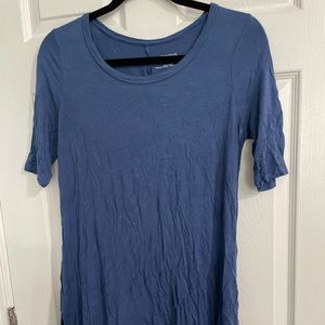 Maternity Slate Blue Flowy Short Sleeve Tee